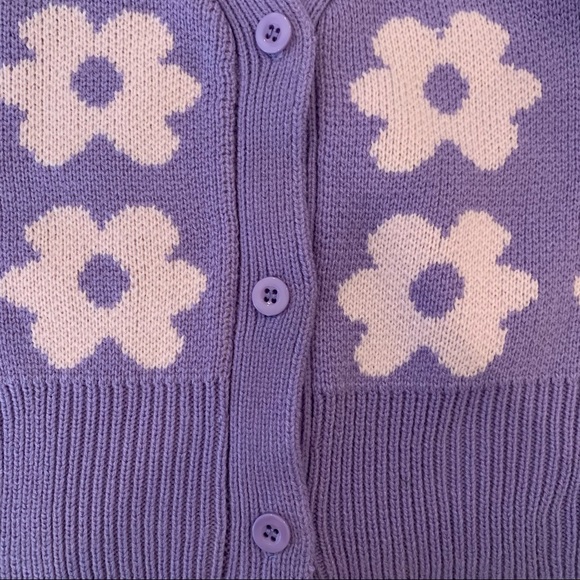 TidalNest floral button up sweater (M) - Picture 3 of 4